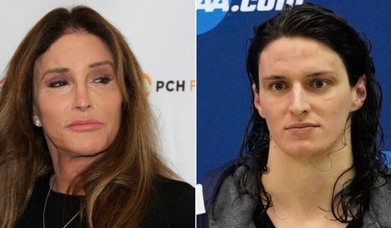 Caitlyn Jenner, left, had strong words about the athletic achievements of University of Pennsylvania swimmer Lia Thomas, right, shown at the NCAA Swimming and Diving Championships on March 18 in Atlanta.