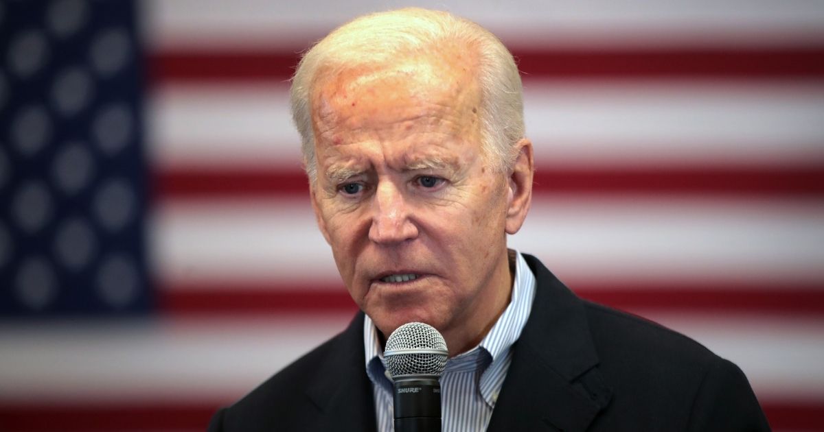 Then-presidential candidate Joe Biden speaks during a campaign stop at the Water's Edge Nature Center in Algona, Iowa, on Dec. 2, 2019.