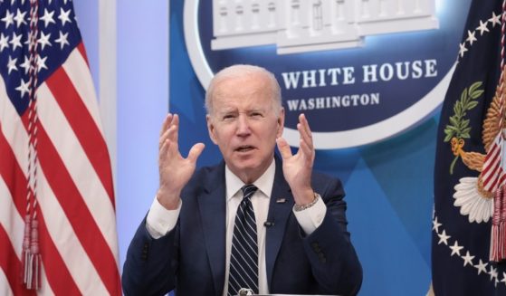 President Joe Biden speaks during an event at the White House complex on Friday in Washington, D.C.