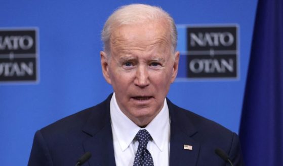 President Joe Biden speaks during a news conference at NATO Headquarters in Brussels on Thursday.