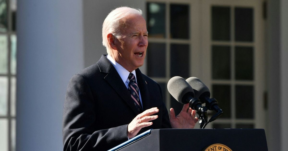 President Joe Biden speaks during a ceremony in the Rose Garden of the White House in Washington, D.C., on Tuesday.
