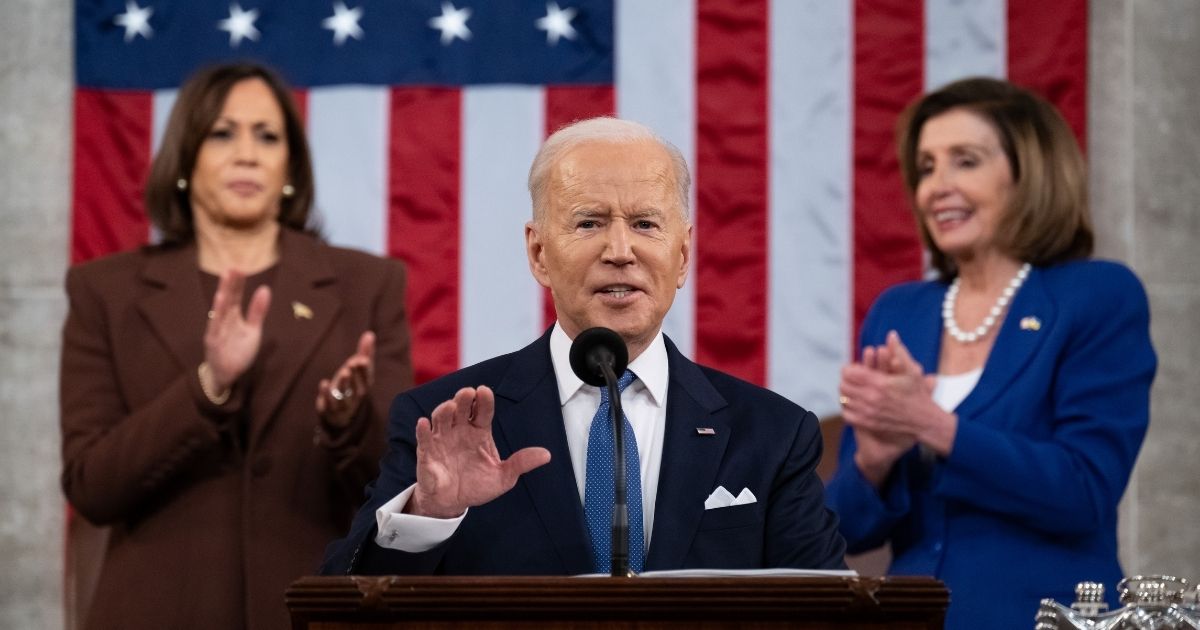 President Joe Biden delivers the State of the Union address in the U.S. Capitol on Tuesday in Washington, D.C.