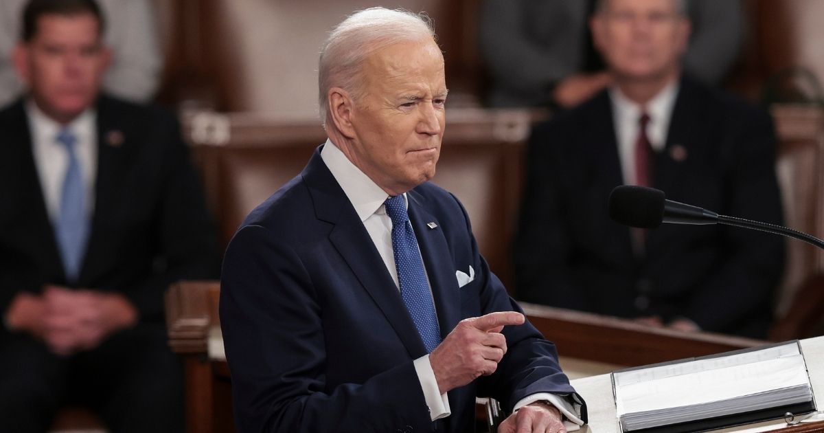 President Joe Biden delivers the State of the Union address during a joint session of Congress at the Capitol in Washington on Tuesday.