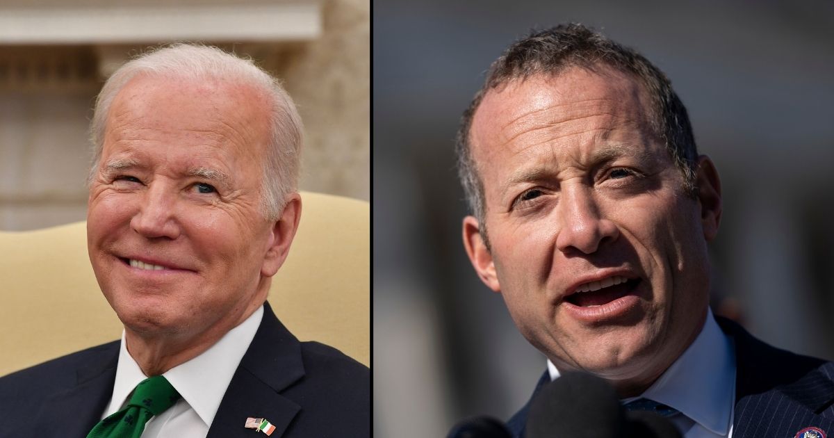 President Joe Biden, left, is seen in the Oval Office of the White House in Washington, D.C., on Thursday. Democratic Rep. Josh Gottheimer speaks during a news conference on Capitol Hill on Feb. 9 in Washington, D.C.