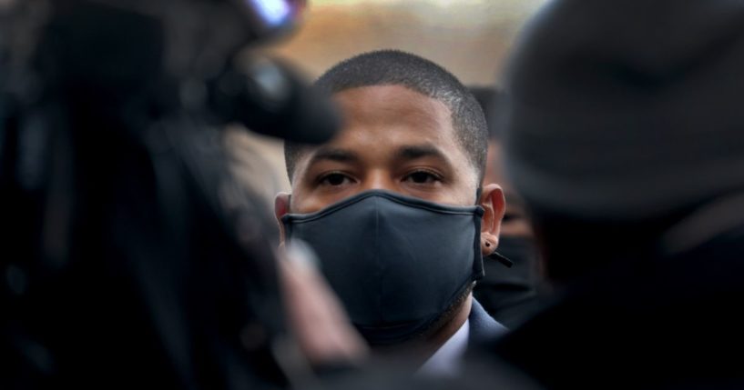 Jussie Smollett arrives at the Leighton Criminal Courts Building for his sentencing hearing on March 10 in Chicago.