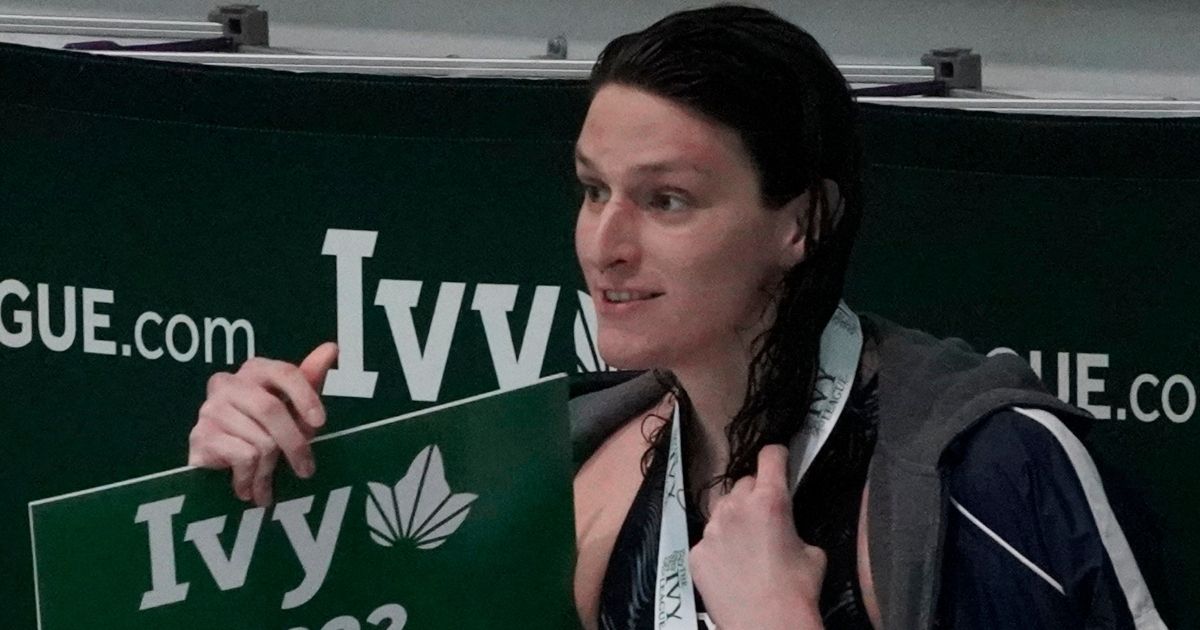 Transgender swimmer Lia Thomas won first place in the 200-yard freestyle at the Ivy League Women's Swimming and Diving Championships at Harvard in Cambridge, Massachusetts, on Feb. 18.