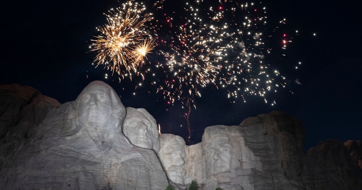 On July 3, 2020, fireworks were set off over Mount Rushmore National Memorial near Keystone, South Dakota.