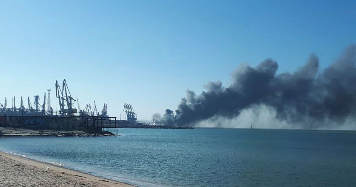 Thursday morning, smoke was seen rising off the seaport in Berdyansk, Ukraine. The Ukrainian navy reported that it had sunk the Russian ship Orsk during a shelling.