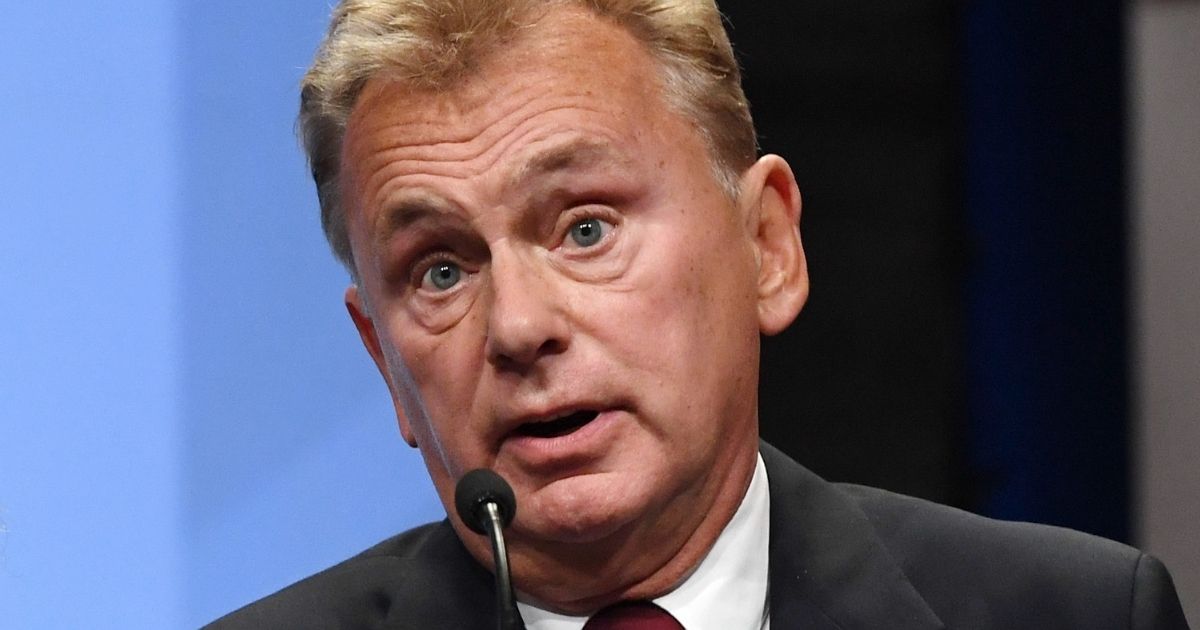 "Wheel of Fortune" host Pat Sajak speaks as he is inducted into the National Association of Broadcasters Broadcasting Hall of Fame at Encore Las Vegas on April 9, 2018.