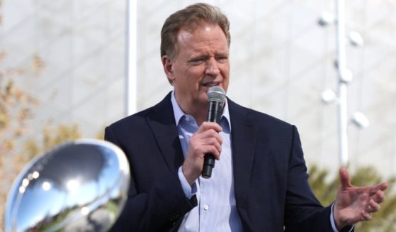 Commissioner Roger Goodell speaks at the NFL Media Building on the SoFi Stadium campus in Inglewood, California, on Feb. 9.