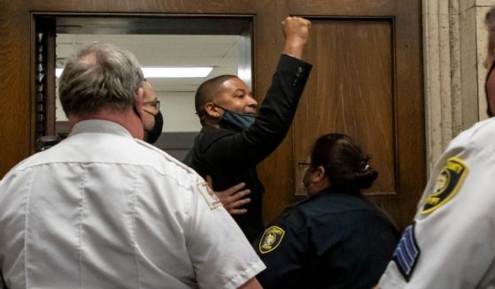 Actor Jussie Smollett is led out of the courtroom after being sentenced at the Leighton Criminal Court Building in Chicago on Thursday.