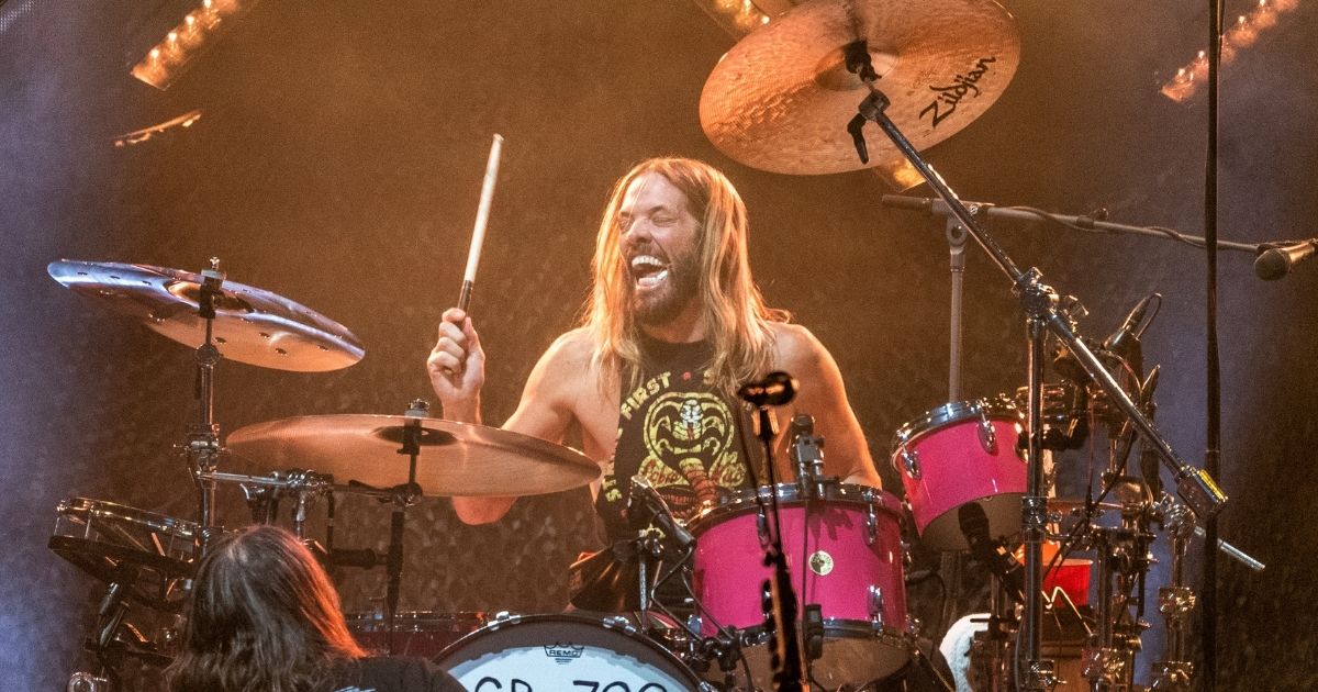 Taylor Hawkins, drummer for the Foo Fighters, performs during the Innings Festival at Tempe Beach Park in Tempe, Arizona, on Feb. 26.