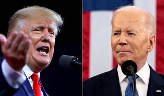At left, former President Donald Trump speaks during the Conservative Political Action Conference at the Rosen Shingle Creek in Orlando, Florida, on Saturday. At right, President Joe Biden delivers the State of the Union address during a joint session of Congress at the Capitol in Washington on Tuesday.