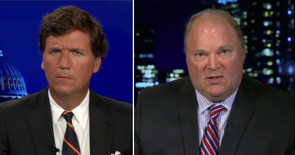 Former Wisconsin Supreme Court Justice Michael Gableman, right, appeared on Tucker Carlson's Fox News show on Tuesday to discuss alleged voter fraud in Wisconsin's 2020 general election.