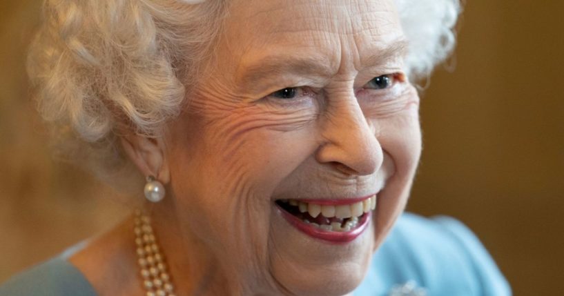 Britain's Queen Elizabeth II smiles during a reception to celebrate the start of the Platinum Jubilee at Sandringham House in Norfolk, England, on Feb. 5, 2022.