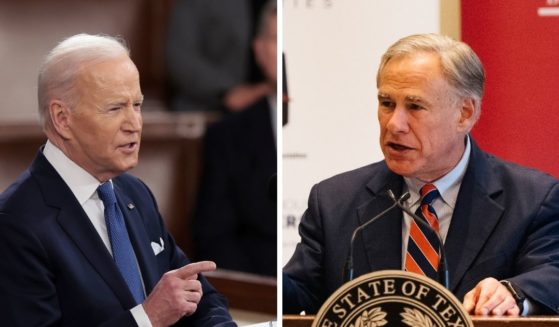 Left: President Joe Biden, left, at the State of the Union address on Tuesday; right, Texas Gov. Gregg Abbott in an October file photo.