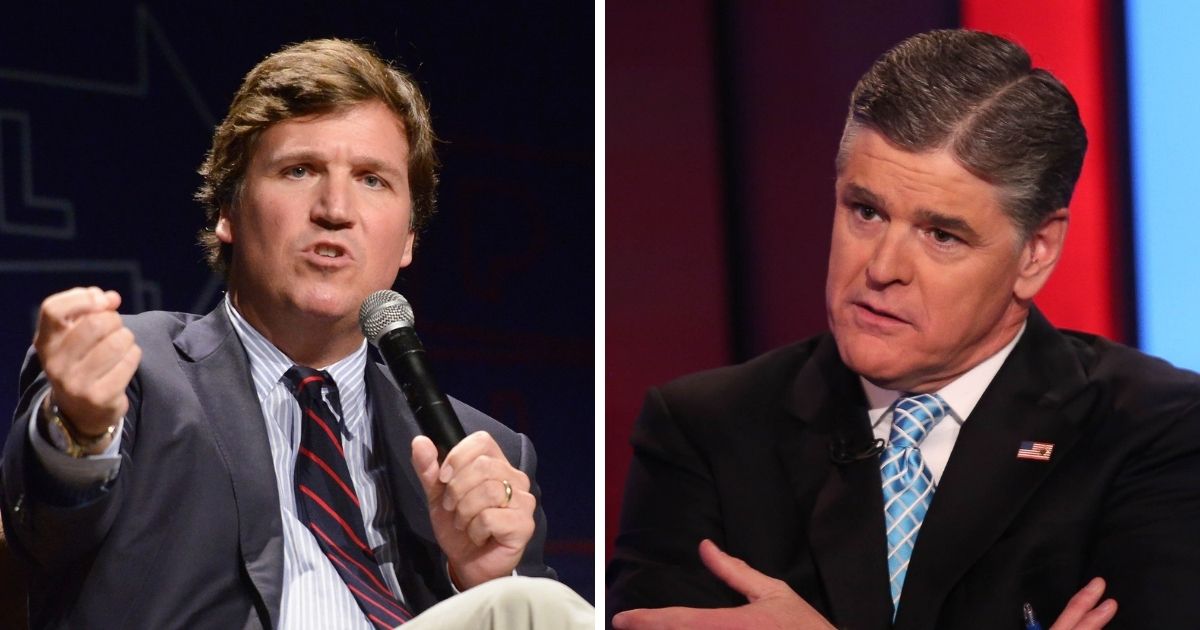 Fox News hosts Tucker Carlson, right; and Sean Hannity, left.