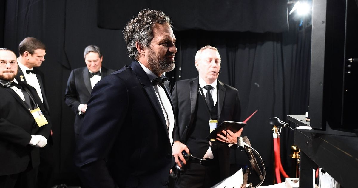 Hollywood star Mark Ruffalo is pictured backstage at the 2020 Oscars in a handout photo from the Academy of Motion Picture Arts and Science.