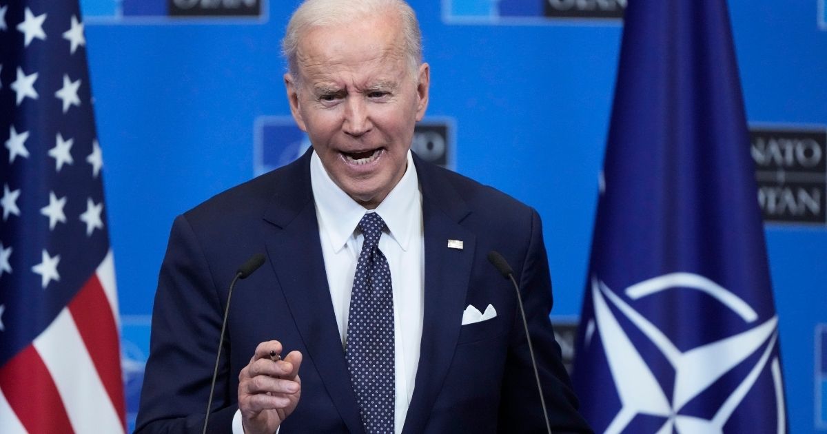 President Joe Biden speaks during a news conference after a summit at NATO headquarters in Brussels on March 24, 2022.