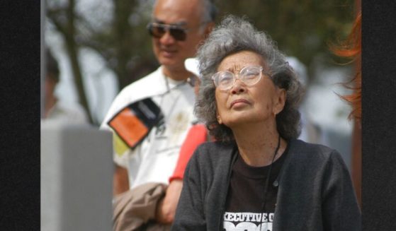 Yuri Kochiyama, seen in a 2004 file photo, is being honored by the Biden Administration in spite of the fact that she admired Osama bin Laden and Mao Zedong,