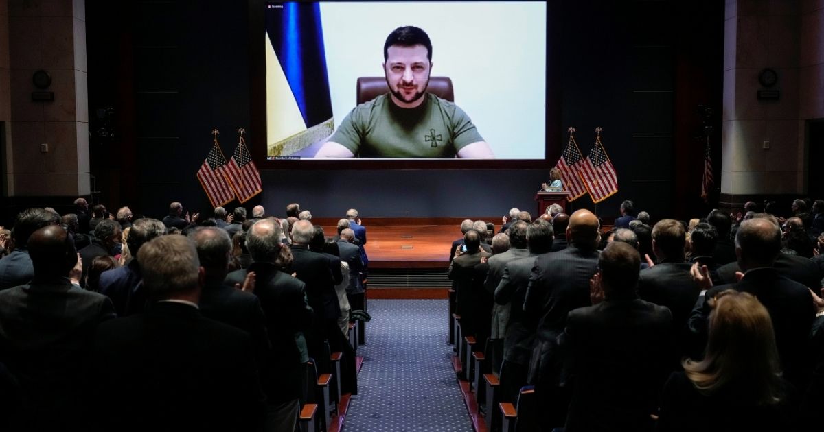 Ukrainian President Volodymyr Zelenskyy addressed a joint session of Congress on Wednesday by video.