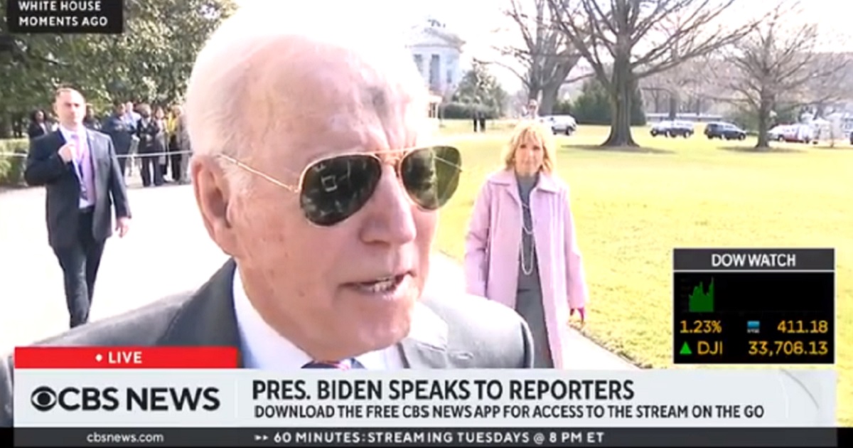 President Joe Biden is questioned by a reporter Wednesday outside the White House.