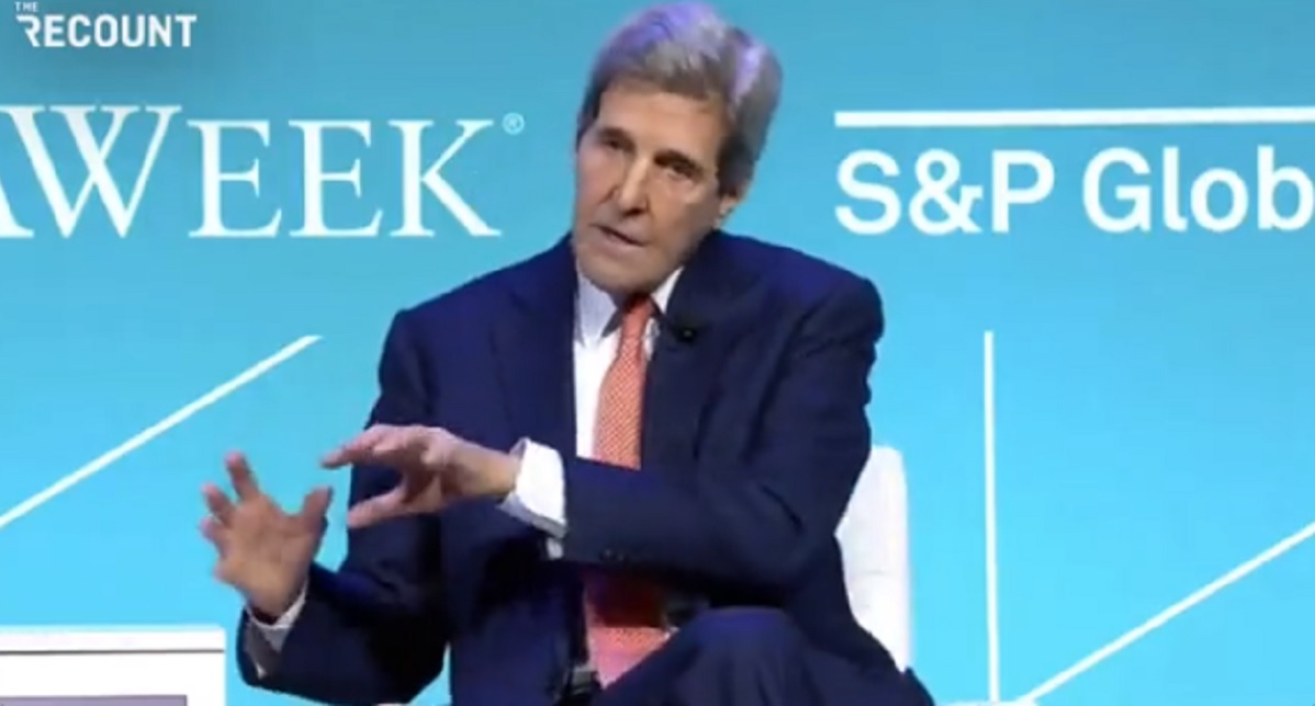 John Kerry, President Joe Biden's special envoy for climate, is pictured Monday at the CERAWeek annual energy conference in Houston.