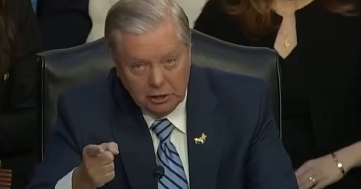 Sen. Lindsey Graham points while making a point Tuesday.
