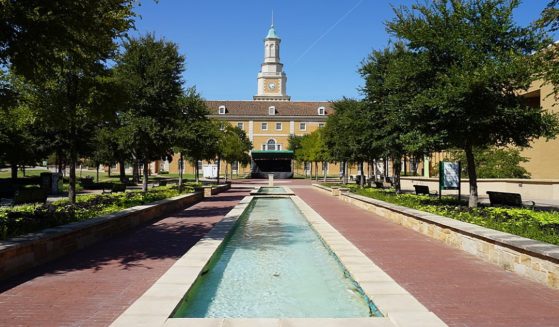 The Hurley Adminsitration Building at the center of the University of North Texas in Denton.