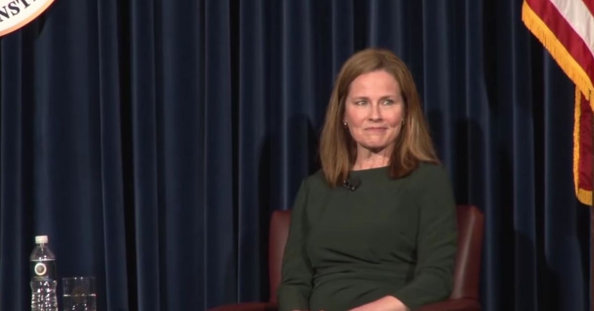 Supreme Court Justice Amy Coney Barrett delivered the perfect riposte to a heckler during comments at the Ronald Reagan Presidential Library on Monday.