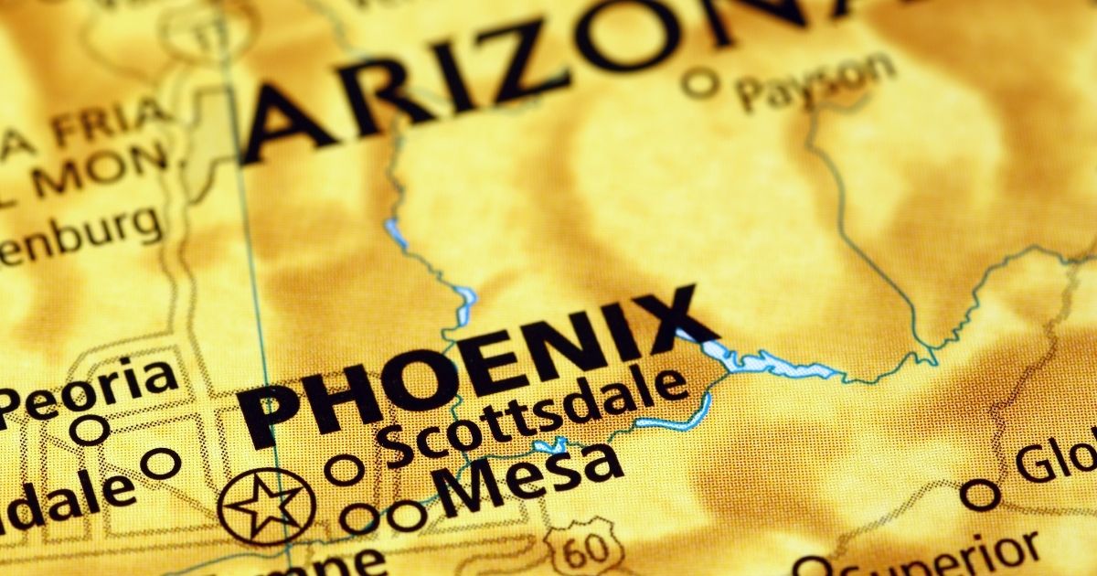 Phoenix area on a map
