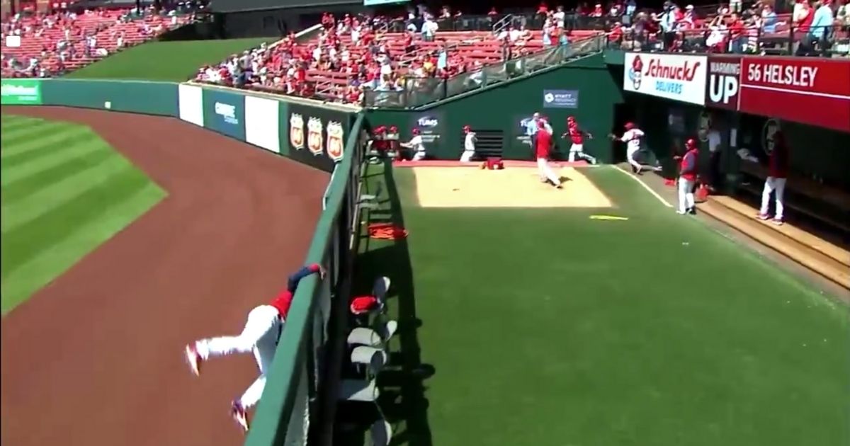 St. Louis Cardinals' reliever Giovanny Gallegos hopped the bullpen fence to get onto the field during his team's brawl with the New York Mets on Wednesday.