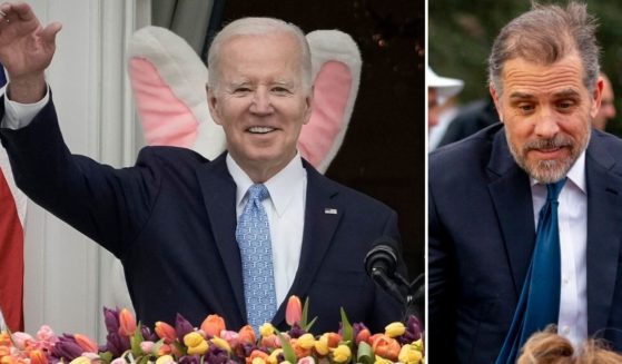A large number of US voters polled believe President Joe Biden, left, has been compromised by the business deals brokered by his son Hunter Biden, right.