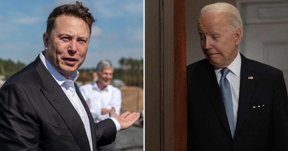 Tesla CEO Elon Musk, left, has claimed that inflation in the country - which has increased dramatically under President Joe Biden, right - is actually much higher than is being reported.