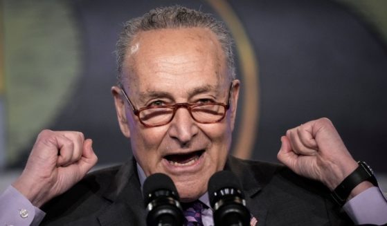 Sen. Chuck Schumer is seen speaking in Washington in a file photo from April 6. Schumer drew lukewarm applause at a New York church on Easter Sunday after comparing the Supreme Court confirmation of liberal Judge Ketanji Brown Jackson to the resurrection of Christ.