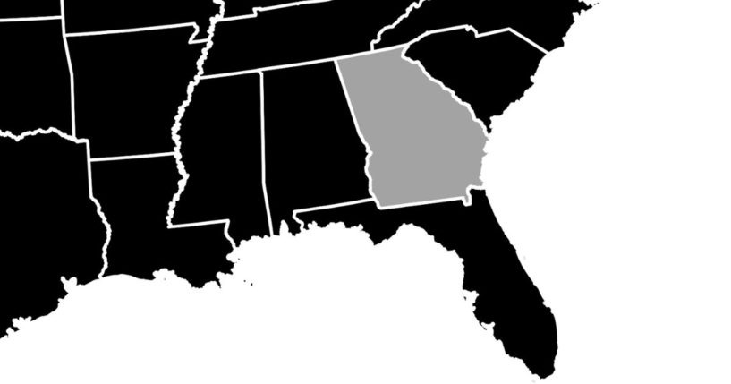 Georgia is highlighted on a U.S. map.