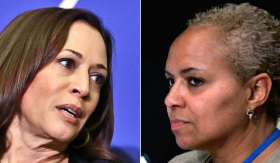 At left, Vice President Kamala Harris speaks at the opening of the Afro-Atlantic Histories exhibit at the Smithsonian's National Gallery of Art in Washington on April 7. At right, Tina Flournoy, then-Democratic National Committee Rules and Bylaws committee member, is seen during a hearing in Washington on May 31, 2008.