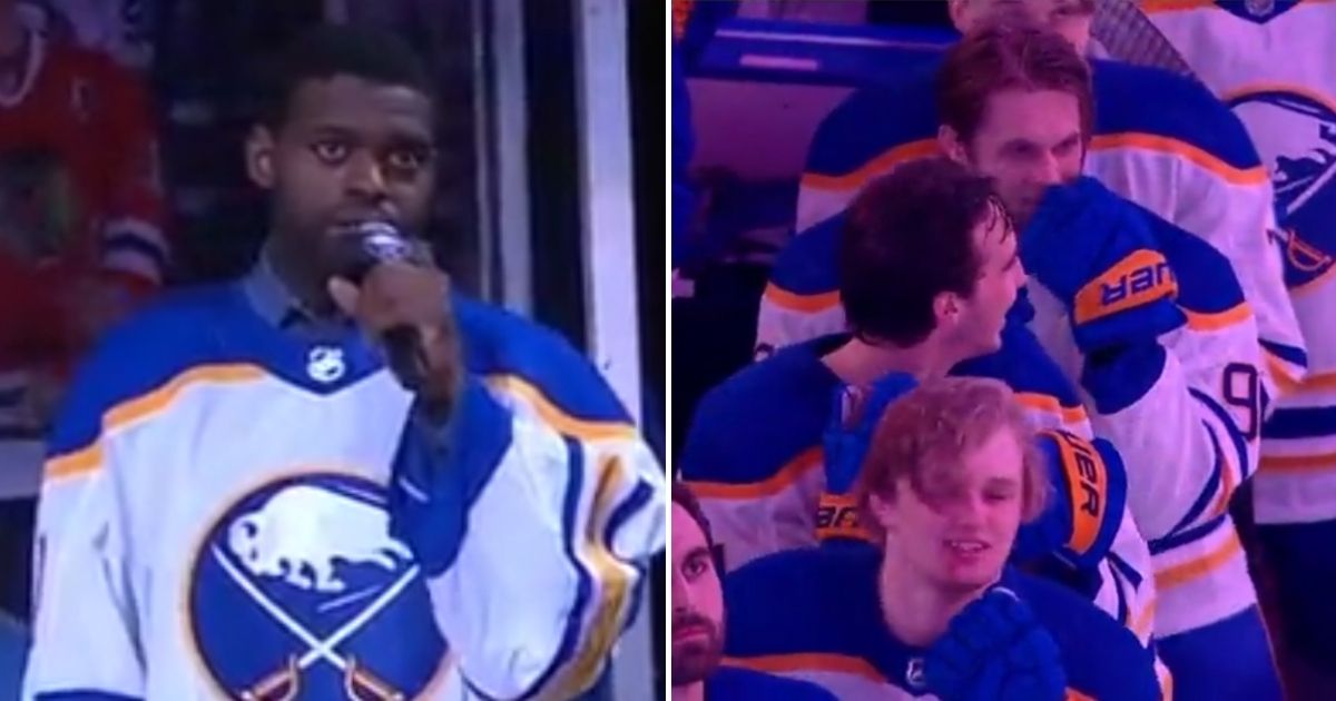 Goalie Malcolm Subban impressed his Buffalo Sabres teammates and hockey fans by singing the 'Star-Spangled Banner' before Friday's game.