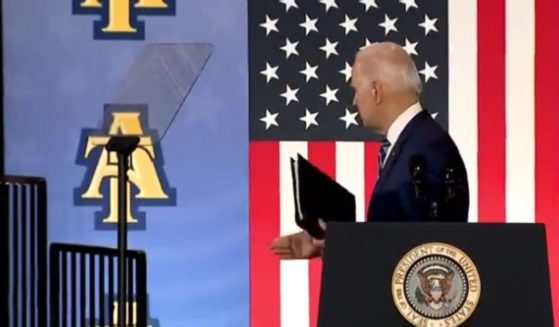 President Joe Biden offered a handshake to thin air as he concluded remarks at North Carolina A&T State University on Thursday.
