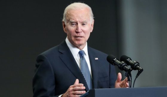 President Joe Biden speaks in Portsmouth, New Hampshire, on April 19.