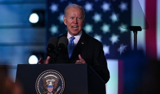 President Joe Biden delivers a speech on March 26 in Warsaw, Poland.