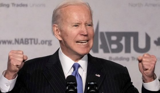 President Joe Biden speaks during the annual North America’s Building Trades Unions Legislative Conference at the Washington Hilton Hotel in D.C. on Wednesday.