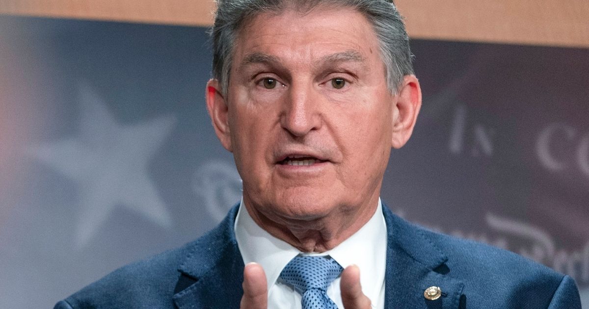 Democratic Sen. Joe Manchin of West Virginia speaks during a news conference from Capitol Hill in Washington, D.C., on March 3.