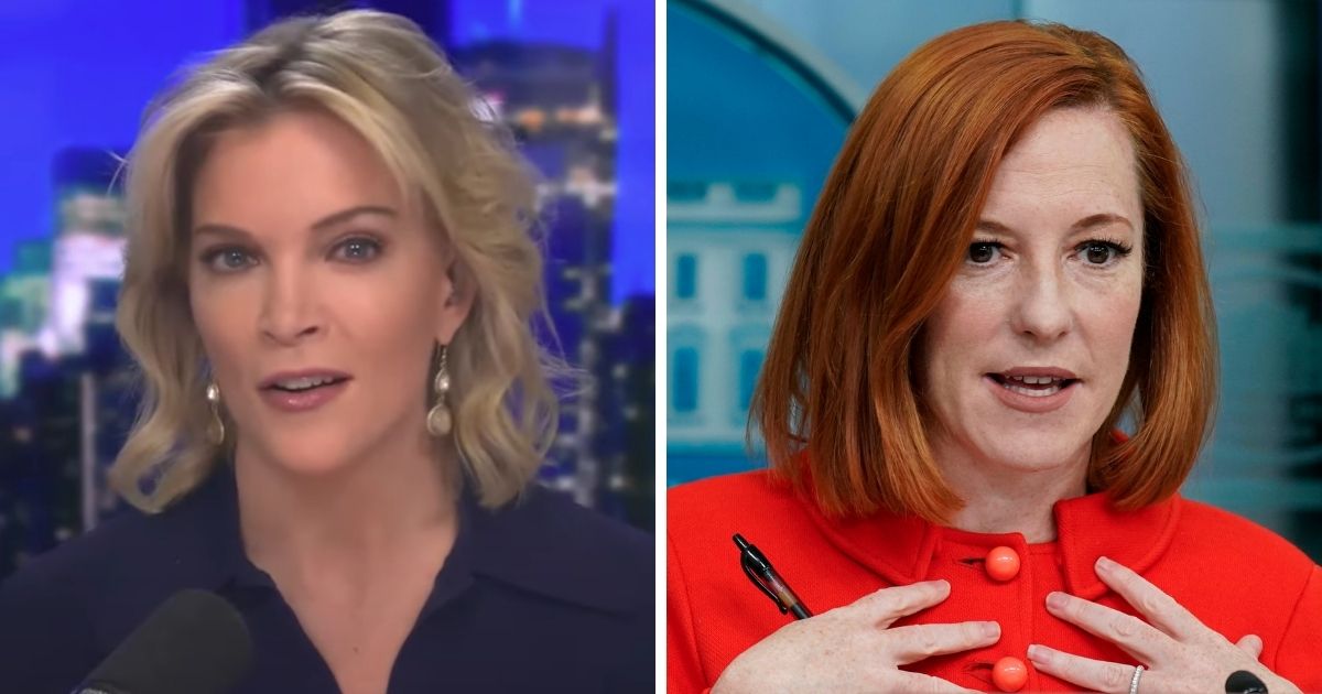 On her show Friday, Megyn Kelly, left, called out White House press secretary Jen Psaki, right, for her criticism of Fox News correspondent Peter Doocy.