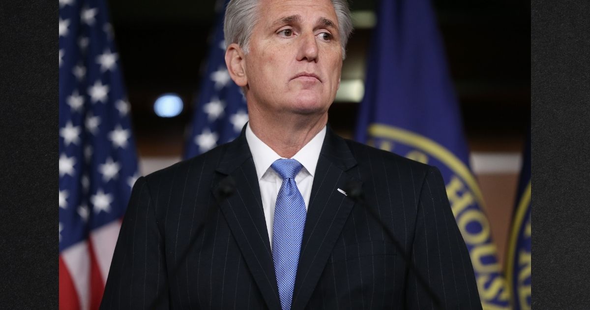House Minority Leader Kevin McCarthy of California is seen in a file photo from January 2020. Journalists have produced a recording in which McCarthy vows to ask Trump to resign over the Jan. 6, 2020, Capitol incursion.