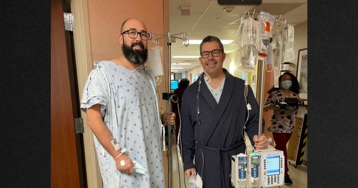 Chris Perez, left, donated a kidney in January so a stranger, Steve Sanders, could avoid dialysis and continue to live an active life. Now the two are good friends.