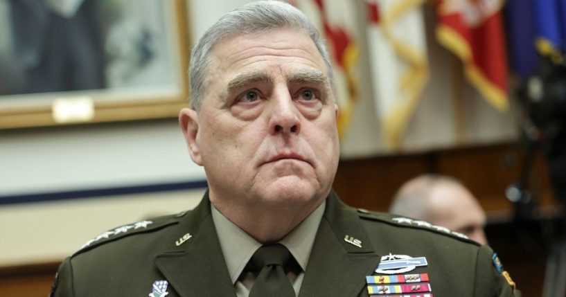 Chairman of the Joint Chiefs of Staff Gen. Mark Milley testifies before the House Armed Services Committee on Capitol Hill, April 5 in Washington. Milley acknowledged that the Biden administration's botched handling of withdrawal from Afghanistan could have played a role in Putin's decision to invade Ukraine.