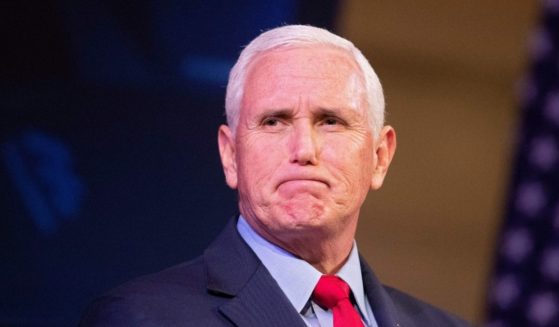 Former Vice President Mike Pence speaks at the University of Virginia in Charlottesville, Virginia, on Tuesday.