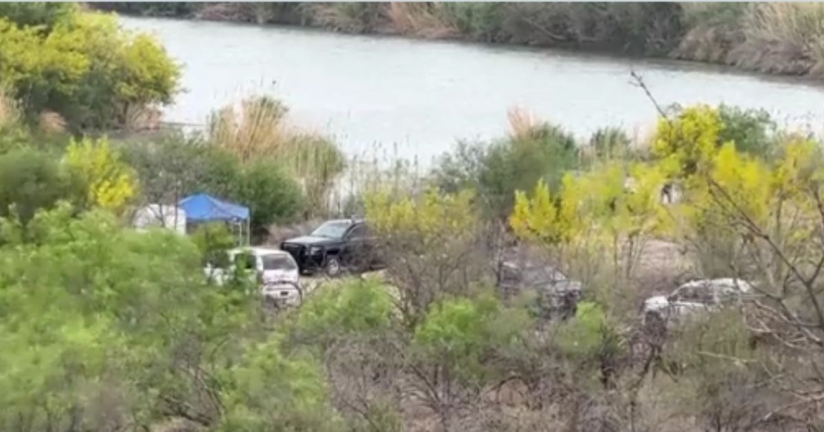 This is the scene in Eagle Pass, Texas, where a 22-year-old National Guard soldier, Bishop E. Evans, drowned in the Rio Grande while helping illegal immigrants who were struggling to cross the river.