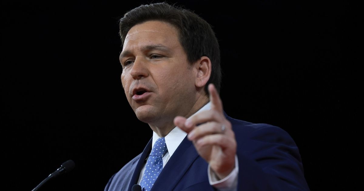 Florida Gov. Ron DeSantis speaks at the Conservative Political Action Conference in Orlando on Feb. 24, 2022. On Thursday, DeSantis spoke in West Palm Beach and criticized the Walt Disney Company for its stance on the state's Parental Rights in Education bill.